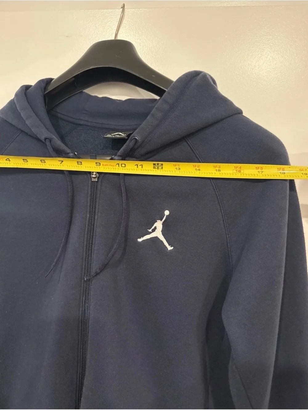 Jordan Men's Navy Zip-Up Hoodie with White Jumpman